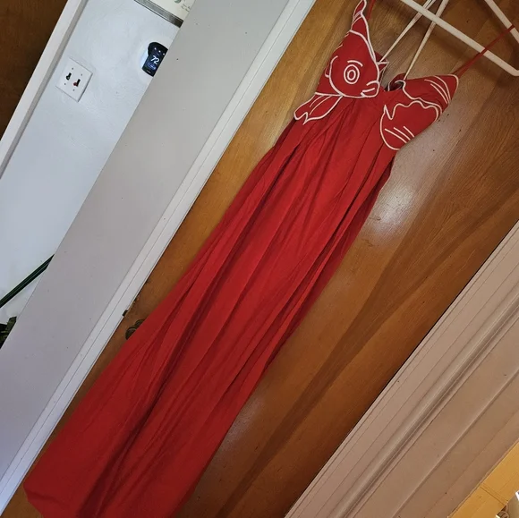 Farm Rio Red Fish Top Maxi Dress - Picture 3 of 9